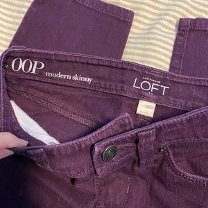LOFT modern skinny purple jeans 00 petite